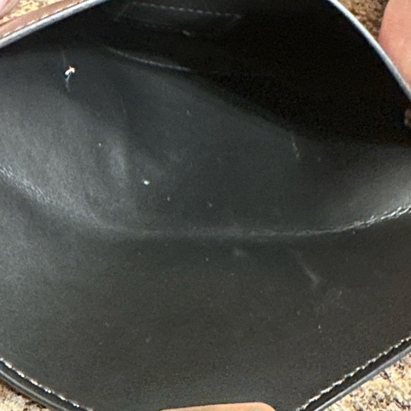 Unbranded Small Brown Faux Leather Wristlet Purse Wallet Gold Hardware Closure - Picture 5 of 12